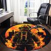 1pc Firefighter Hero Office Round Area Rug,  Mat Suitable ForOffice, Under Office Chairs Bedroom Living Room Home Decor, Room Deco