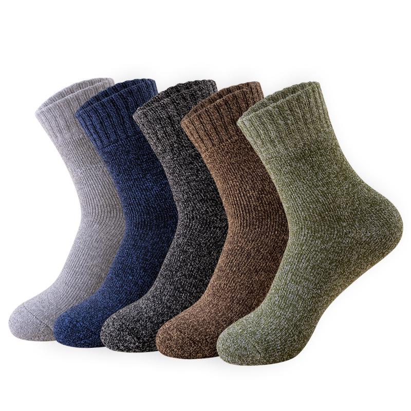 Terry Plus Velvet Thick Warm Unisex Mid-Tube Socks - Solid Color for Autumn and Winter