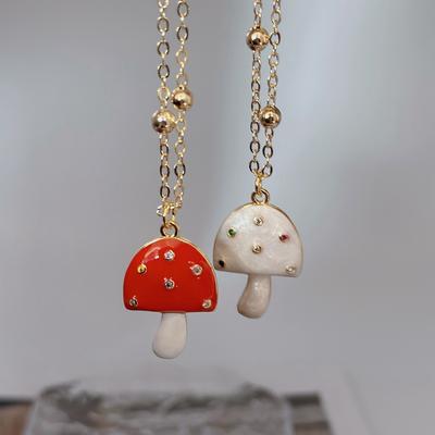 Hot-Selling Fashion Simple Cute Exquisite Mushroom Necklace Niche Collarbone Chain