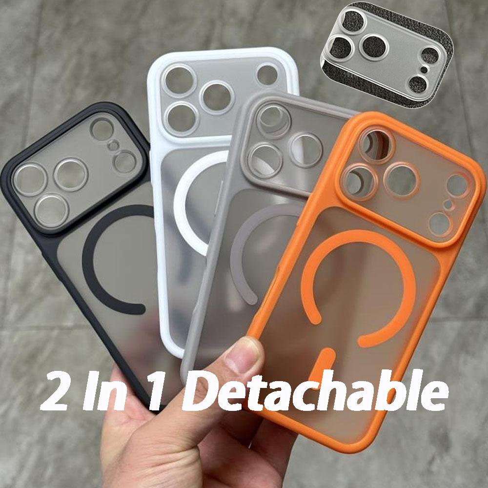 Convert To 17 Series Frosted Matte Hard Magnetic Case For For Iphone 17 16 1 14 Pro Max Phone For  Lens Detachable Cover