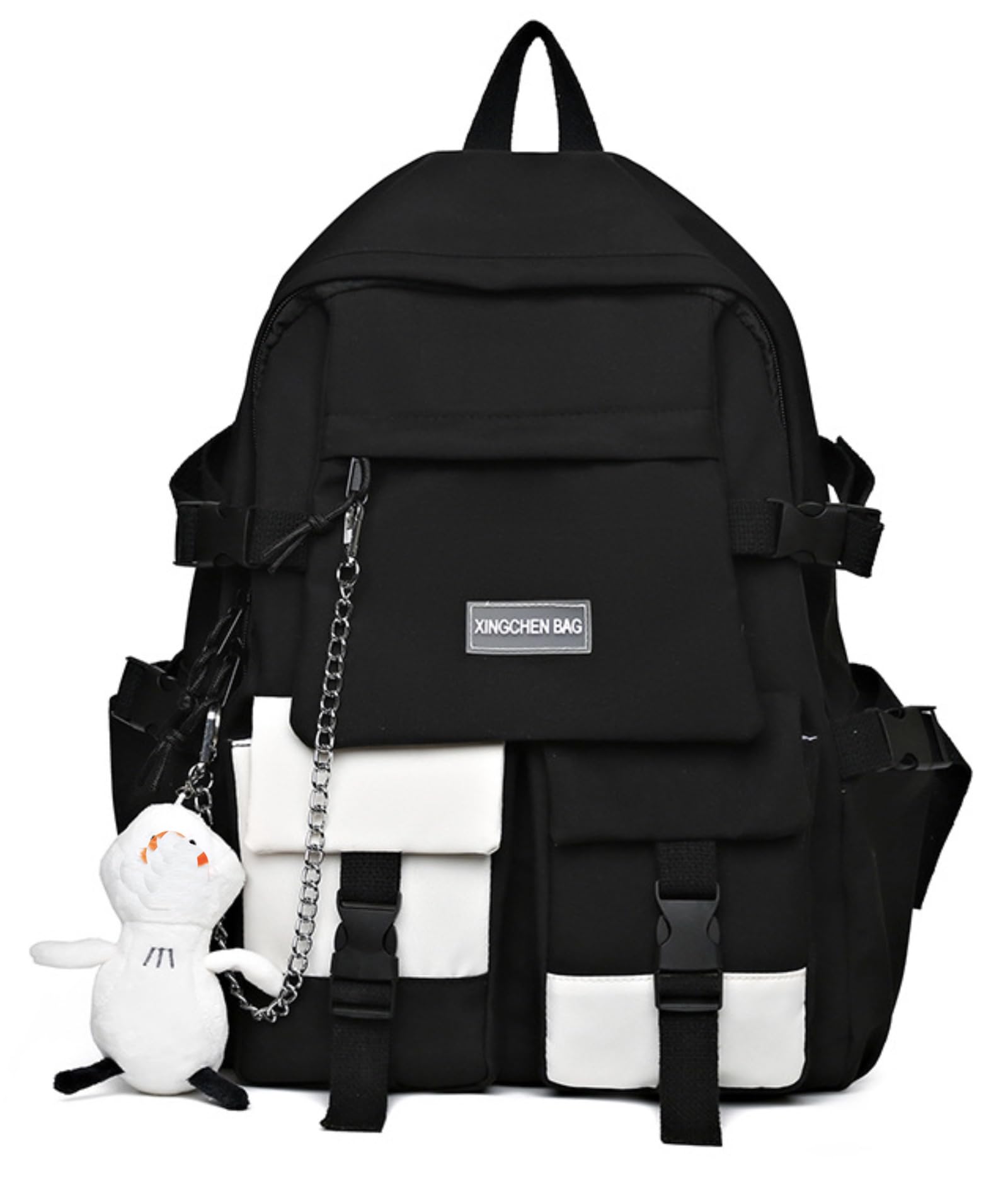 YYBEIQII Женский рюкзак большой емкости, корейский стиль, стильный, двухлямочный рюкзак, для улицы, школьный рюкзак, стильный, легкий, водонепроницаемый,