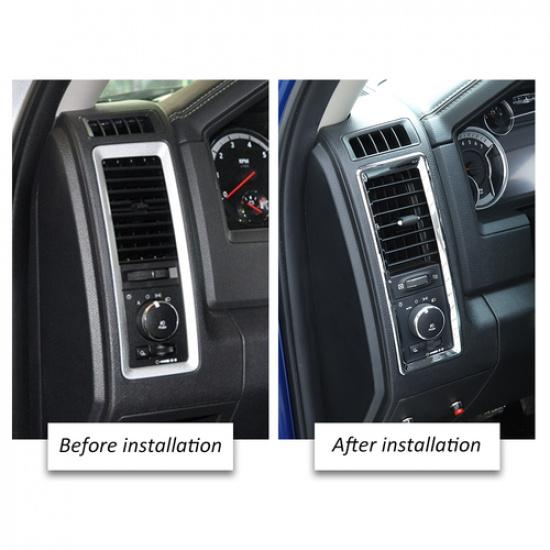Center Console Air Vent Outlet Trim Cover For Dodge RAM 1500 2010-2017 Chrome