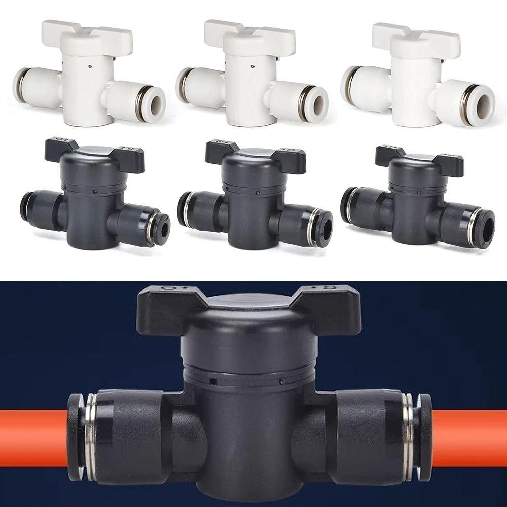Valvola Pneumatica 4mm 6mm 8mm Valvola a Sfera Manuale Raccordo Tubo Collegamento Rapido Interruttore a Pressione/Giro Ferramenta per la Casa Durevole