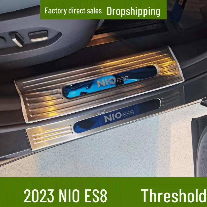 23 Nio ES8 Door Sill Scuff Plates & Rear Bumper Protector - Anti-Scratch Stainless Steel Welcome Pedals
