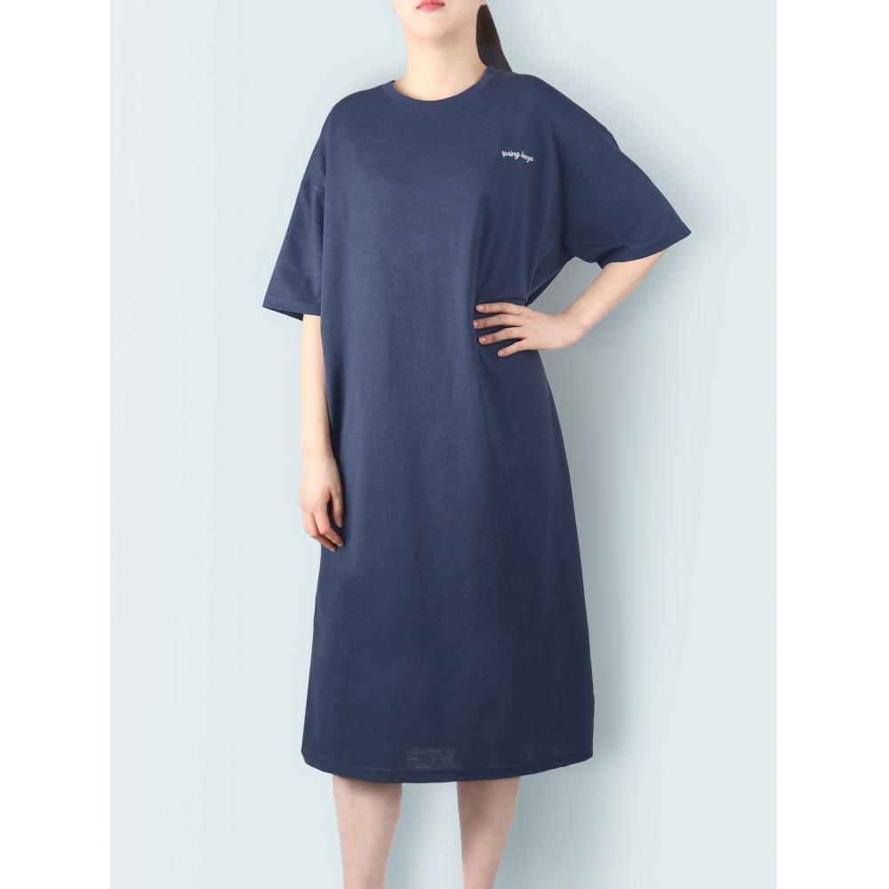 

Daiso Lettering Short Sleeve Dress Navy