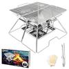 CARBABY BBQ Stove, Fire Pit, Outdoor Stove, Folding, 2-in-1 BBQ Stove, Serves 2-4 People, Includes Ash Drain and Storage Bag