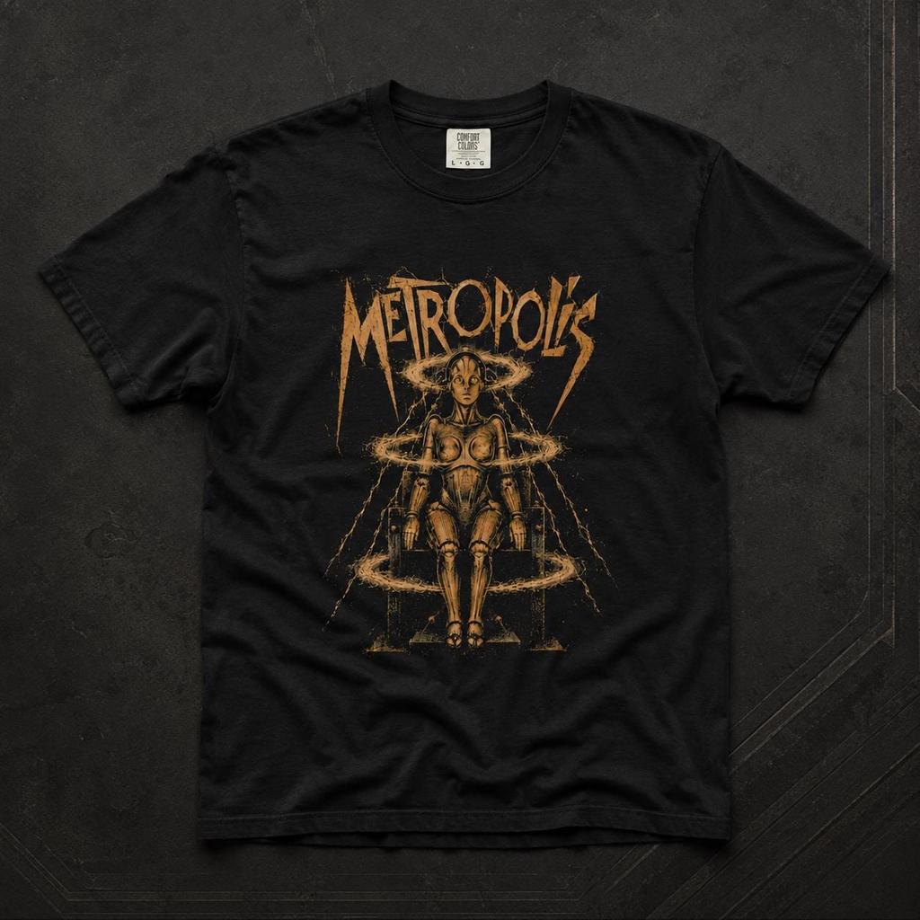Metropolis Shirt, Retro Robot Sci Fi Movie Tee, 1927 Silent Film Gift, Maschinenmensch Maria, Fritz Lang Art, Vintage Cinema Tee