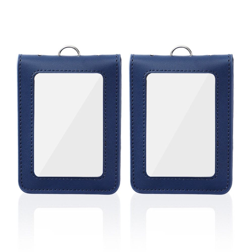 Badge Clip Leather Card Cover With Neck Strap Leather Badge Holder ID Card Holder Work Bank Card