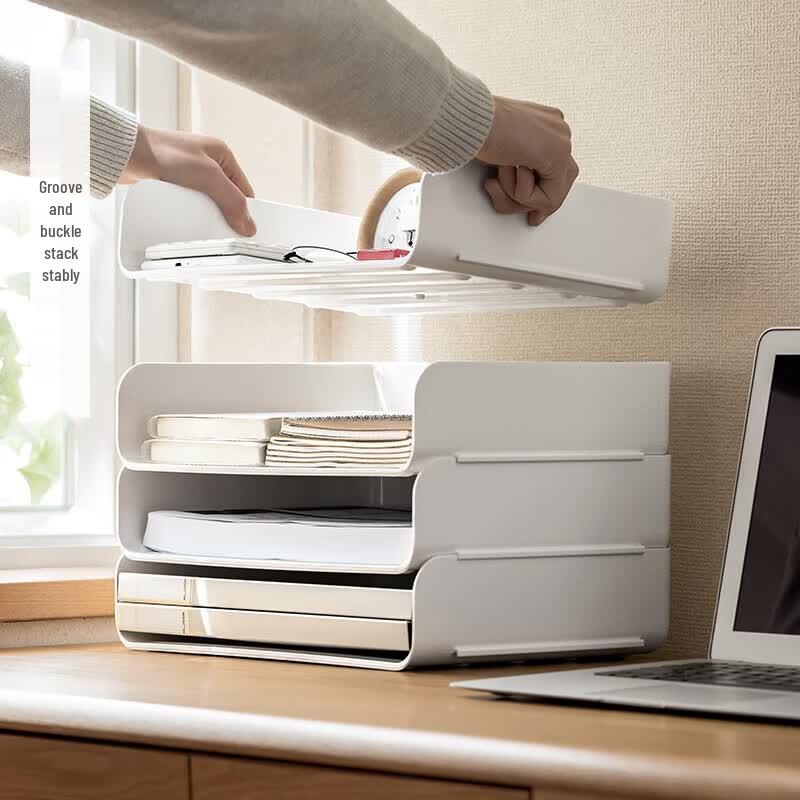 Stackable A4 Desktop File Organizer Tray