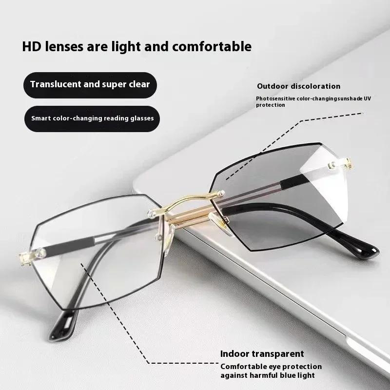 Photochromic Reading Glasses Multi Functional Sunglasses HD Anti Blue Light Anti Fatigue Reading Glasses Are Versatile