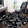 1PC Cat Halloween Office Round Area Rug, Mat Suitable For Office, Under Office Chairs Bedroom Living Room Home Decor, Room Deco