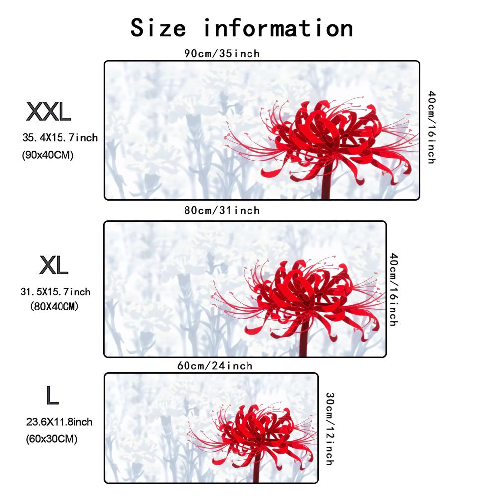 Accessories Long Mousepad Red Spider Lily Mouse Pad XXL Desktop Keyboard Table Pads Large Game Rubber Antislip DeskMat Computer