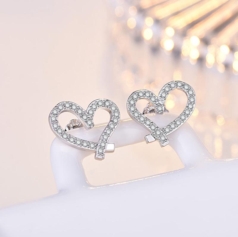 925 Sterling Silber Ohrringe Hohe Qualität Herz für Damen Modeschmuck Hochzeit Verlobung Party Geschenke süß