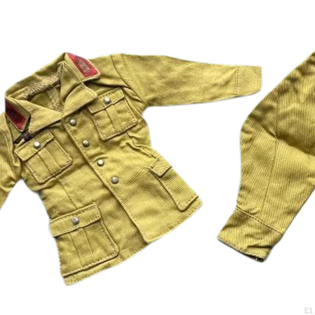 1:6 Jacket with Trouser Costume Fashion Uniforms Suit Long Sleeve Top Uniform for 12 inch Dress up