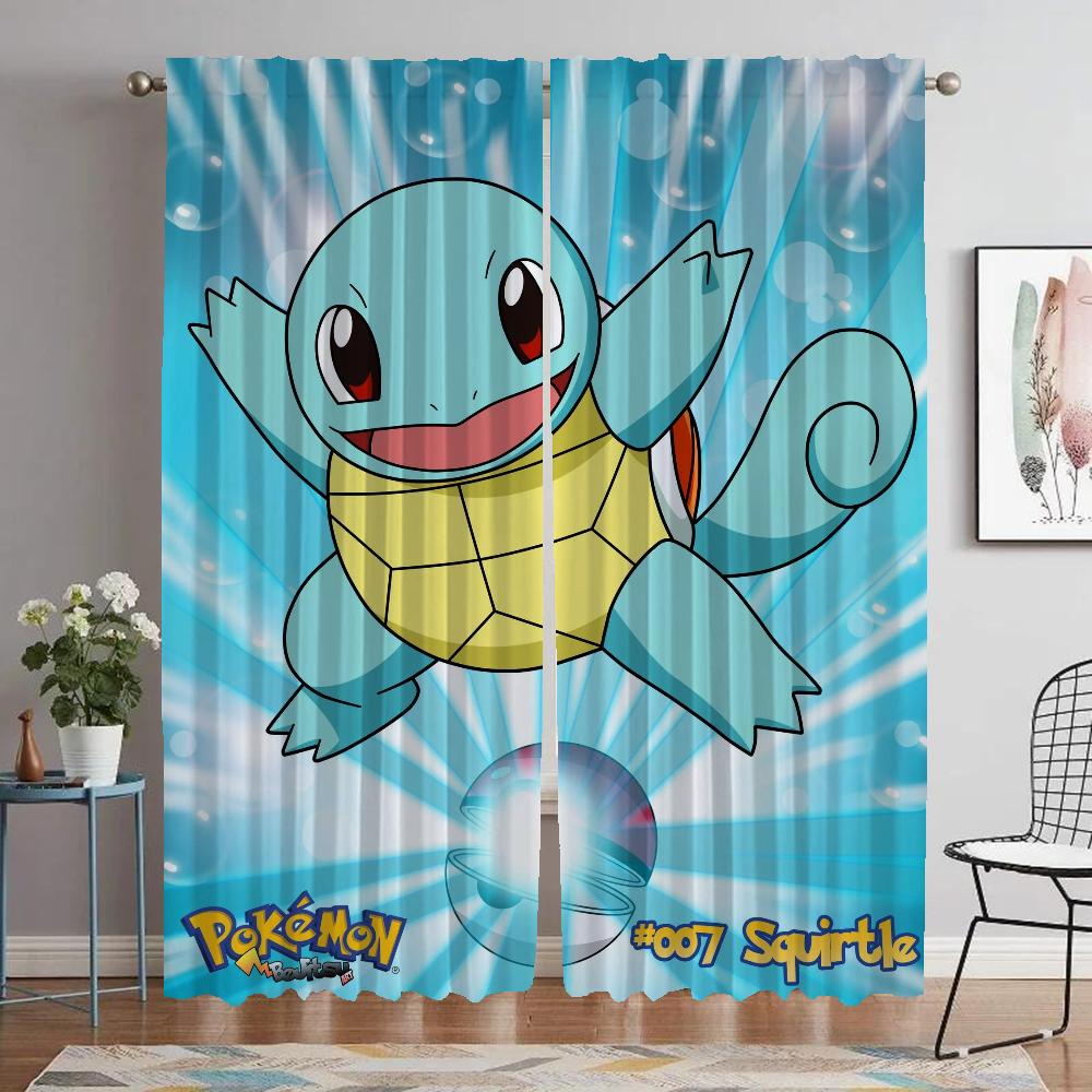 Blackout Kitchen Curtains for Bedroom Pikachus Window Curtain for Room 2 Panel Shades Home Interior Curtains Partition Living