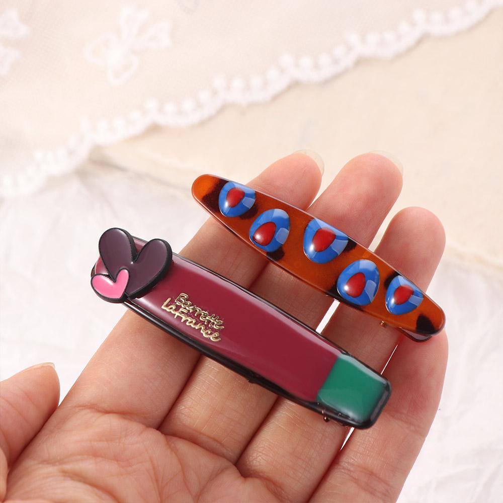 2pcs/set Bangs Clip Hairpins Barrettes Makeup Hair Clips Creative Love Hairpin Set  Daily