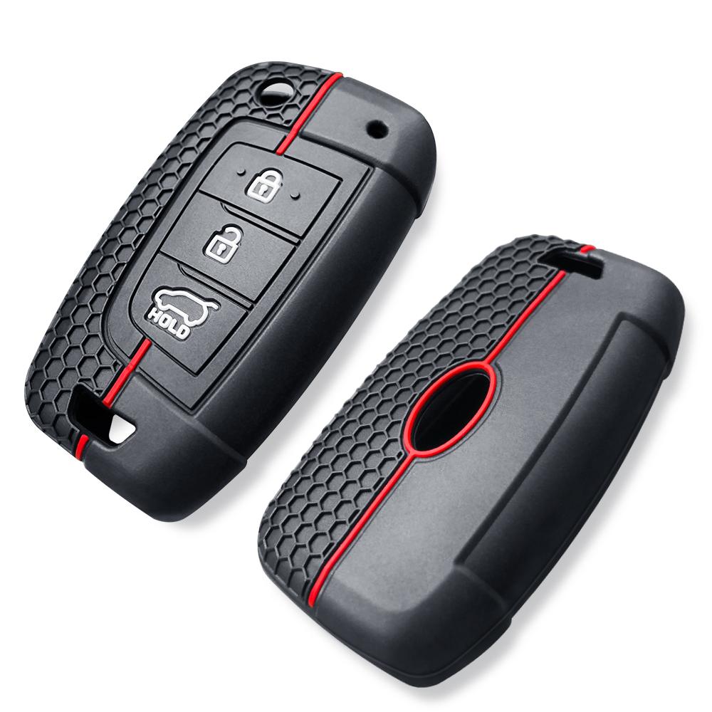 Key Case For Hyundai Solaris 2018 Accent I30 Tucson 2021 Crete 2 I35 Genesis Azera KONA Soft Silicone Key Cover Cap Accessories