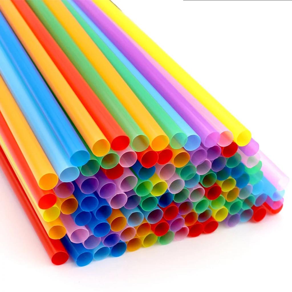100pcs-Colorful Drinking Plastique Straws Flexible Wedding Party Supplies Plastic Drinking Plastico Straws Kitchen