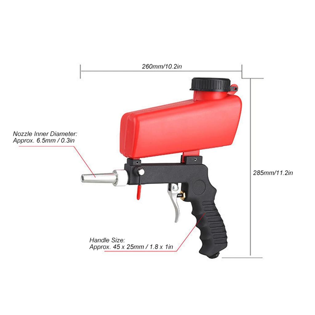 Gun Small Handheld Sand  Machine Blasting Tool 90PSI Handheld Air Gun Handheld Sandblasting Gun Pneumatic Sandblasting Tools