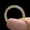 White Zircon Full Stone Wheel Ring Luxury Crystal Small Round Engagement Rings For Women Charm CopperColor Wedding Band Jewelry