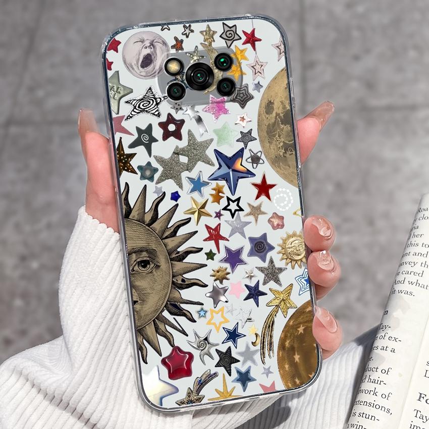 Clear Phone Case For Xiaomi Poco X3 X4 NFC X5 X6 X7 Pro F4 GT F5 Soft TPU Casing Retro Pocket Watch Patterns Shockproof Shell For Xiaomi Cover Capa