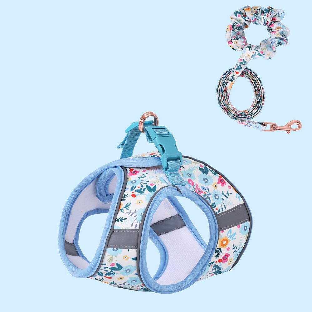 Small Dog Harness Vest Set Cute Traction Bracelet Medium Cat Collar Suit Soft Puppy Vest Harness Adjustable Pet Accessories