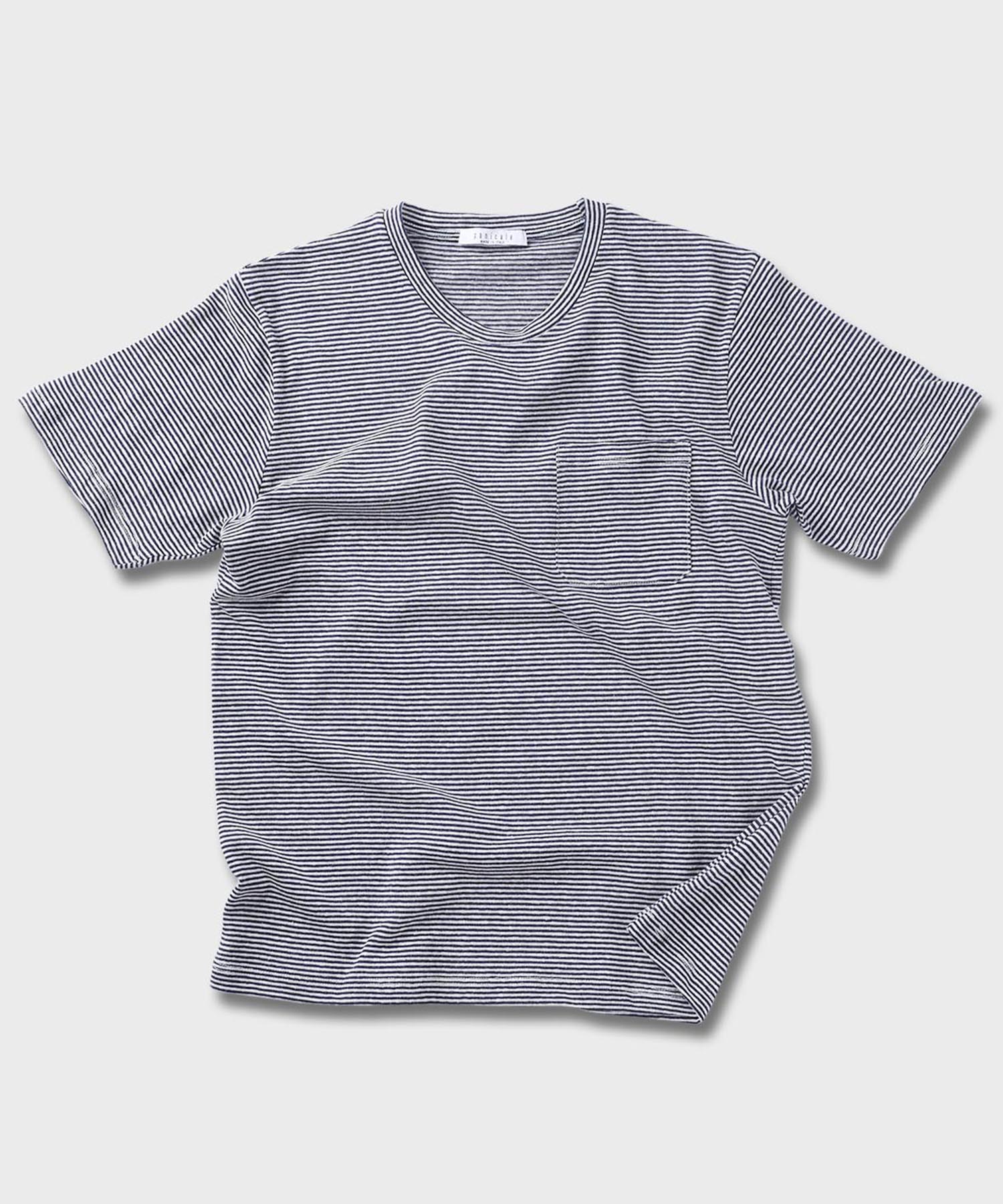 Panicalle Striped Short Sleeve T-Shirt [Navy] Navy/S