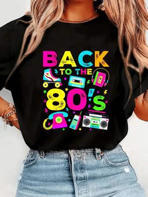 חזרה לשנות ה-80 1980s סגנון וינטג' שנות השמונים רטרו מסיבה חולצת טריקו חולצות טריקו גרפיות לגברים ונשים, קליפורניה