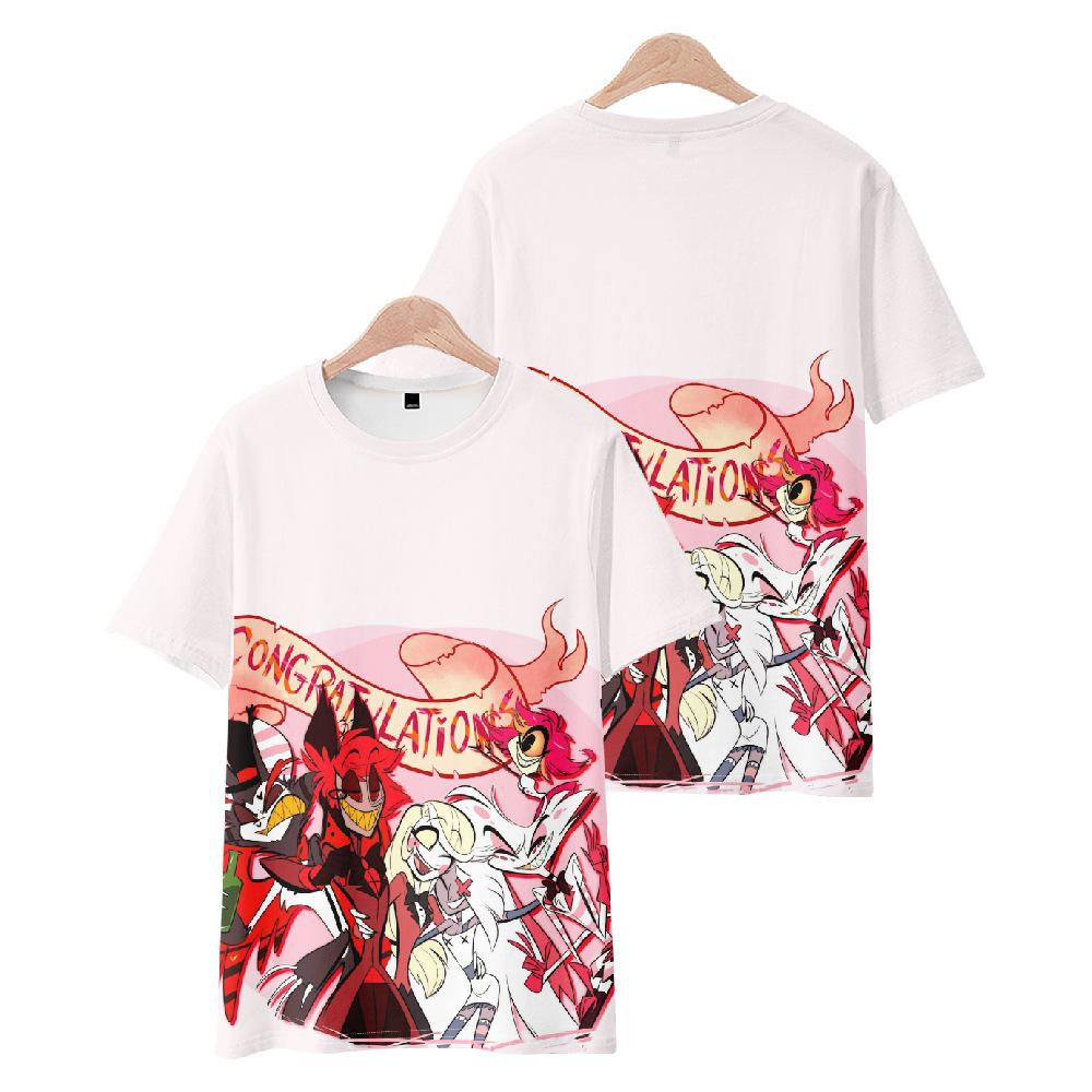 Summer Fashion Women/Men's Casual Anime Hazbin Hotel Printed Cosplay Short Sleeve T-shirts