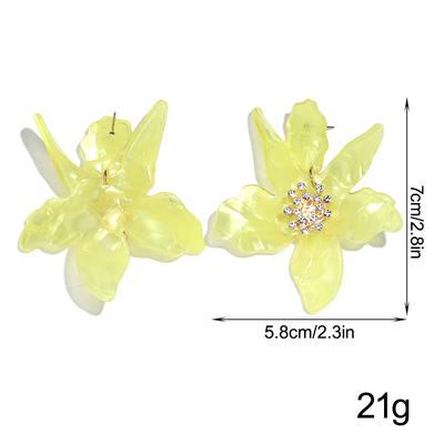 Statement Colorful Acrylic Large Flower Earrings for Women Fashion Resin Geometric Floral Drop Earring Popular Jewelry Gift