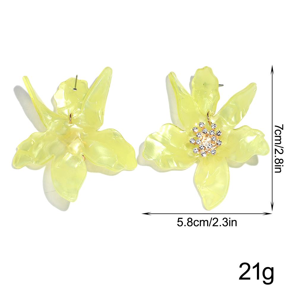 Statement Colorful Acrylic Large Flower Earrings for Women Fashion Resin Geometric Floral Drop Earring Popular Jewelry Gift