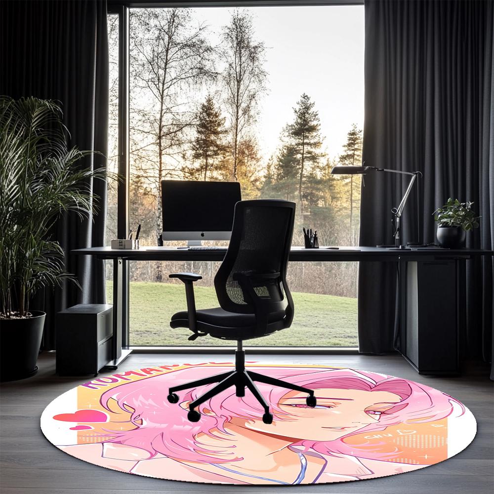 Saja Boys Printed Round Rug Carpet Chair Rug Area Rug Entryway Doormats,for Office Chair Living Room Bedroom Kitchen Room.