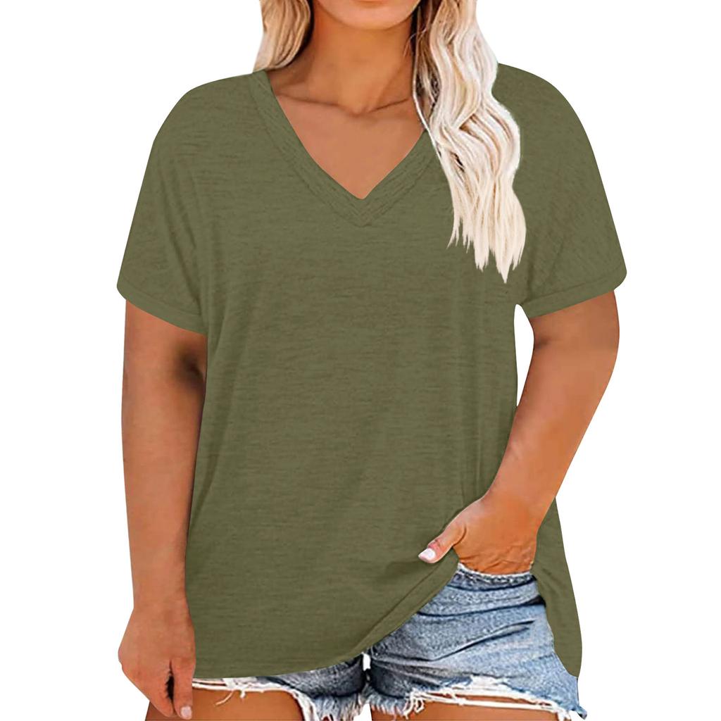 Summer Tops For Women V-Neck Short Sleeve Comfy Womens Tops T Shirts
