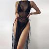 New Swimsuit Bikini Three-piece Sexy Multi-color Mesh Blouse Beach Swimsuit