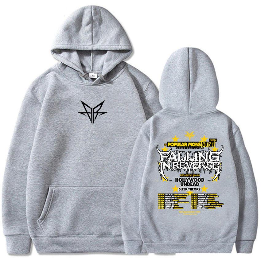 The Popular Mons Tour Clothing Falling In Reverse Band Graphic Hoodies Men/Women Hip Hop Winter Sudaderas Heavy Mental Pullovers