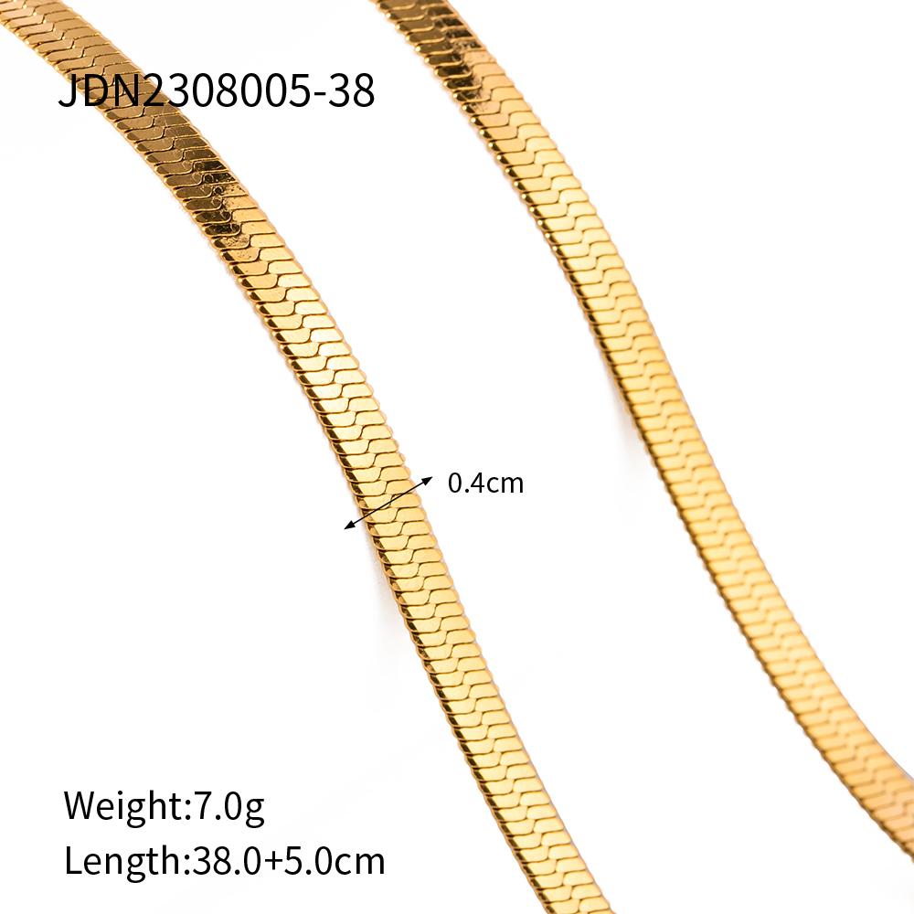 Youthway 4mm Wide 18K Gold Plated Stainless Steel Minimalist Blade Chain Necklace for Women Waterproof Fashion Jewelry Gift
