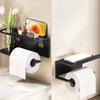 Space-Saving Toilet Paper Holder Multi-functional Adhesive Toilet Paper Holder Home Organization