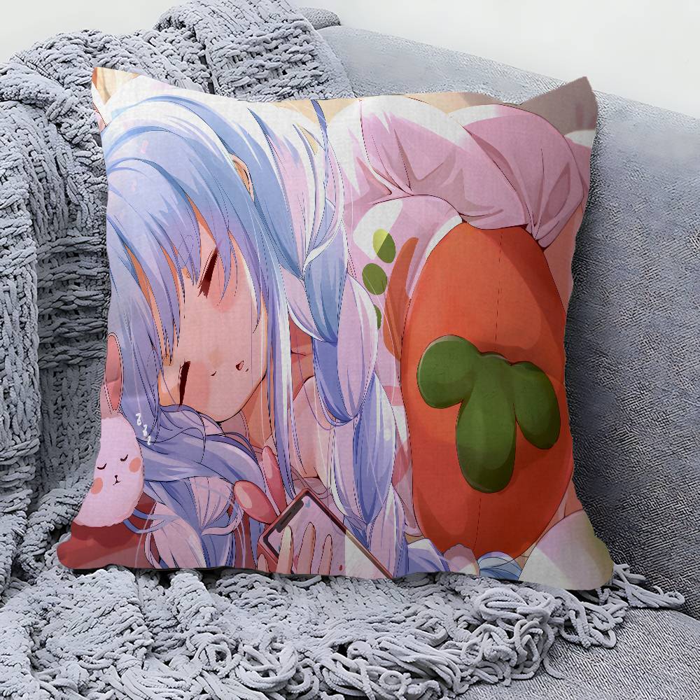 Game Hololive Usada Ppekora Pillow Covers Cartoon Sofa Decorative Home Doublesided Printing Short Plush Cute Cushion Cover