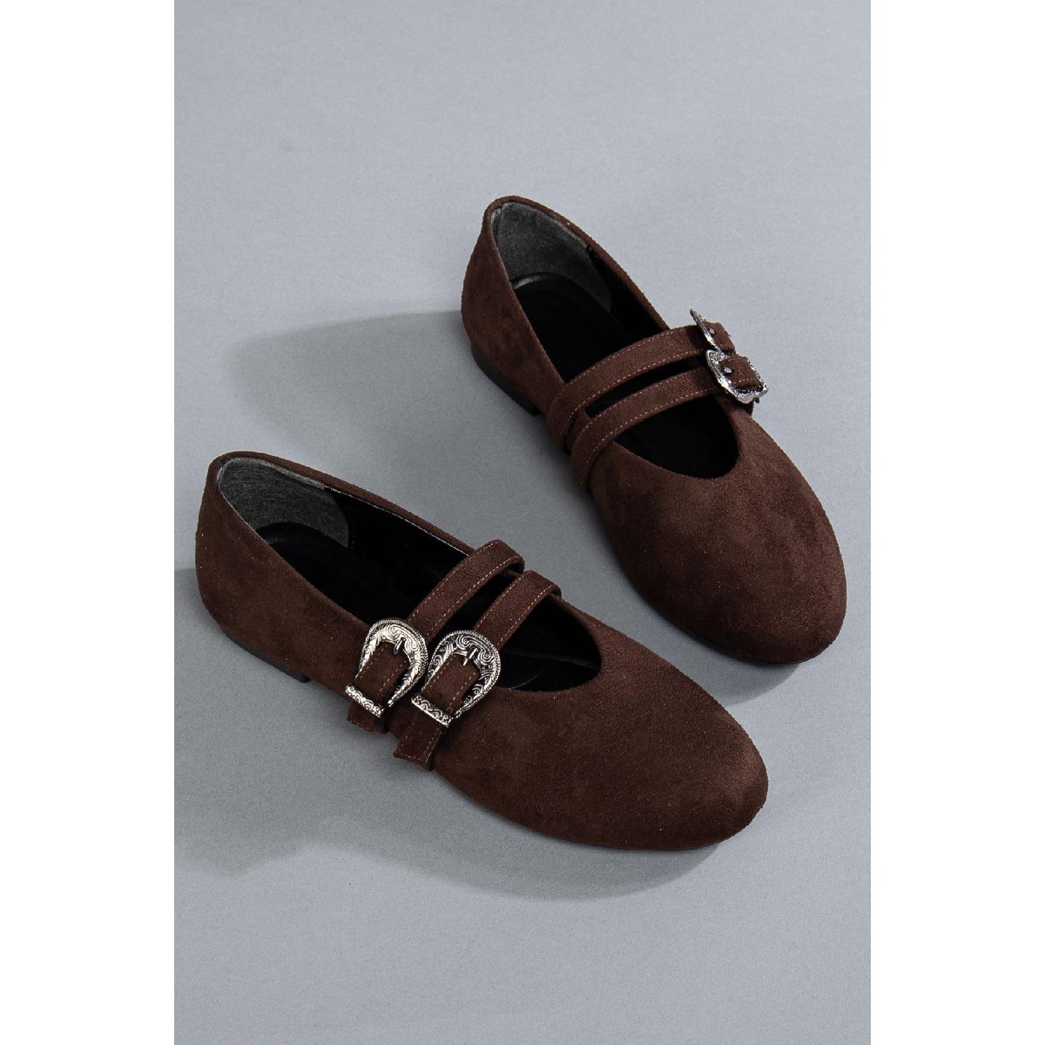 

Woman Bitter Coffee Suede Bluek With Arched Belt 36 чистий