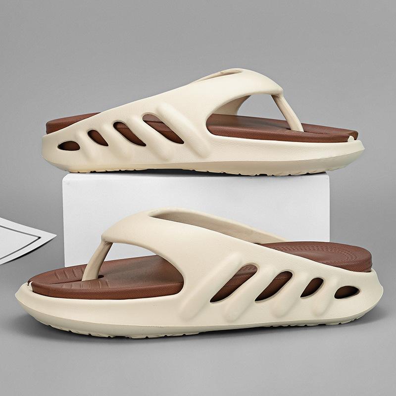 Fashion Comwarm 2024 Beach Slippers For Men Thick Bottom Flip Flops Men Fashion Casual Summer Sandals Men Home Non-Slip Bathroom Slides
