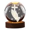 3D Hands Prayer Faux Crystal Ball with Wooden Base Clear Engraved Prayer Hand Ball Night Light Religious Christian Gifts for Women Men