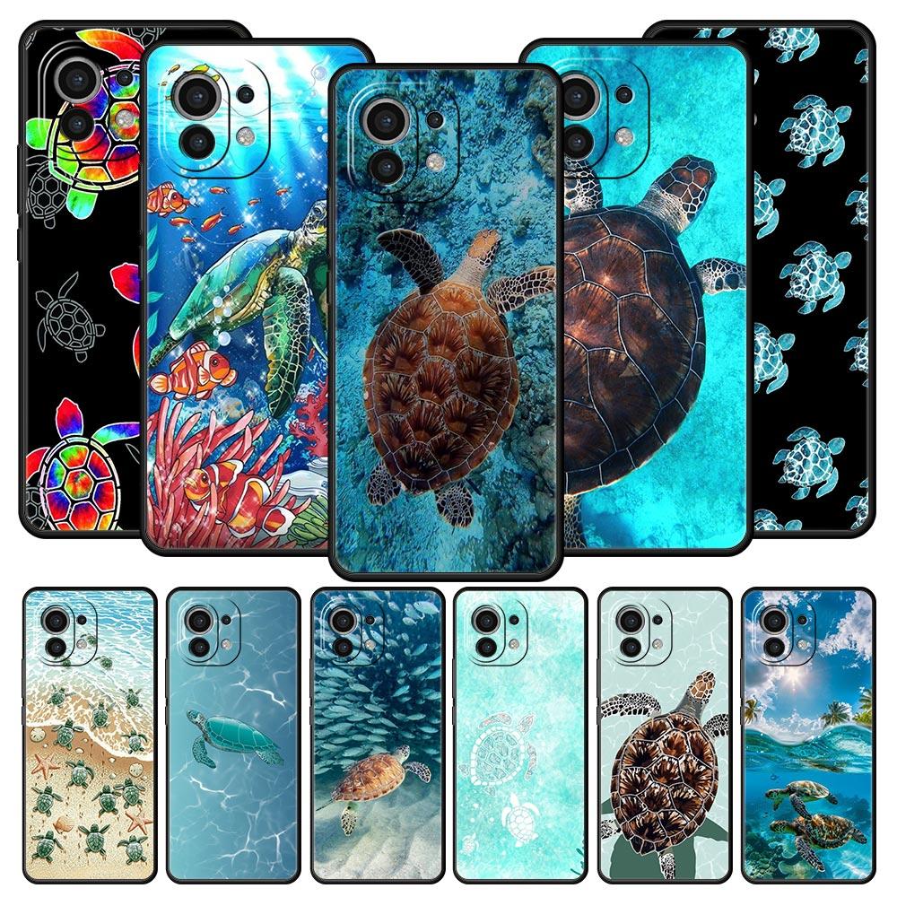 lovely Cartoon sea turtle ocean blue Case For Xiaomi 14 13T 12T Pro 12 13 11 Ultra Mi Note 10 Lite 10T 5G Pro 11T 11i 9T Cover