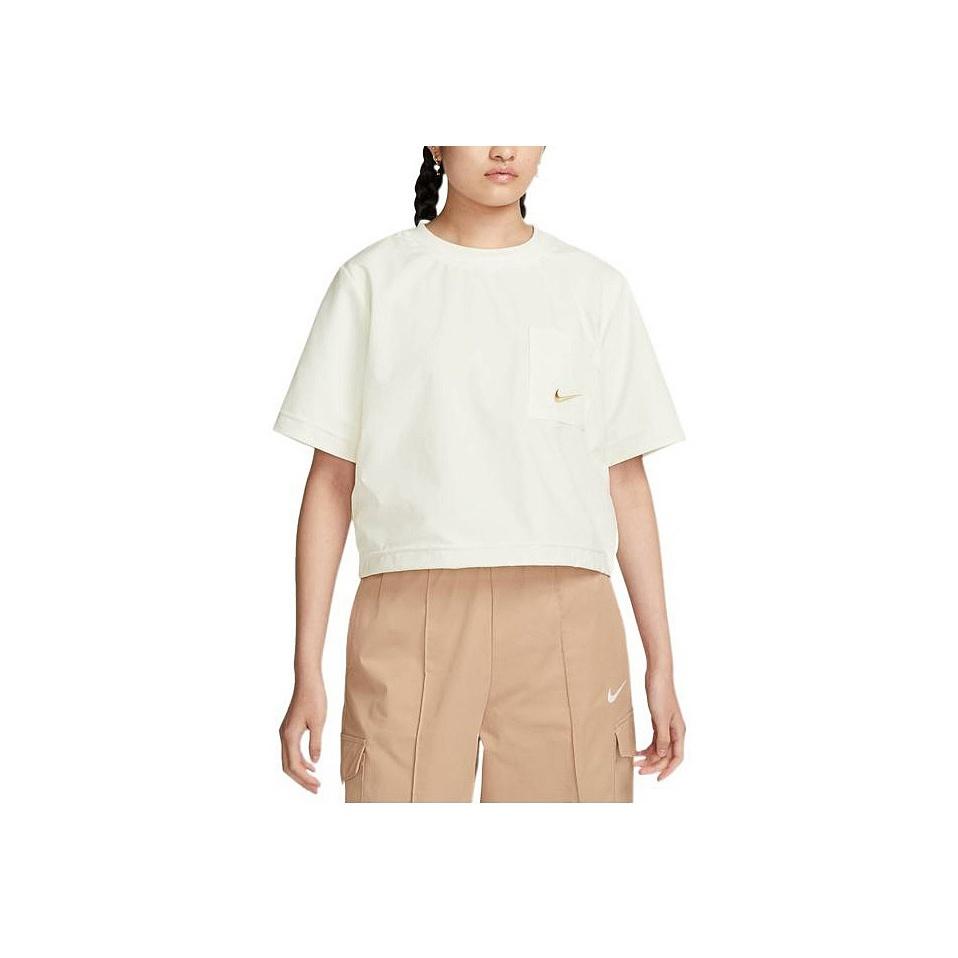 Nike Sportswear Everyday Modern American Retro Printed Logo Loose Fit Short Sleeve Drop Shoulder T-Shirt Women T-Shirts White DQ6183-133