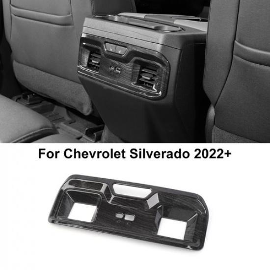 Black Wood Interior Steering Center Console Cover Trim For Chevy Silverado +