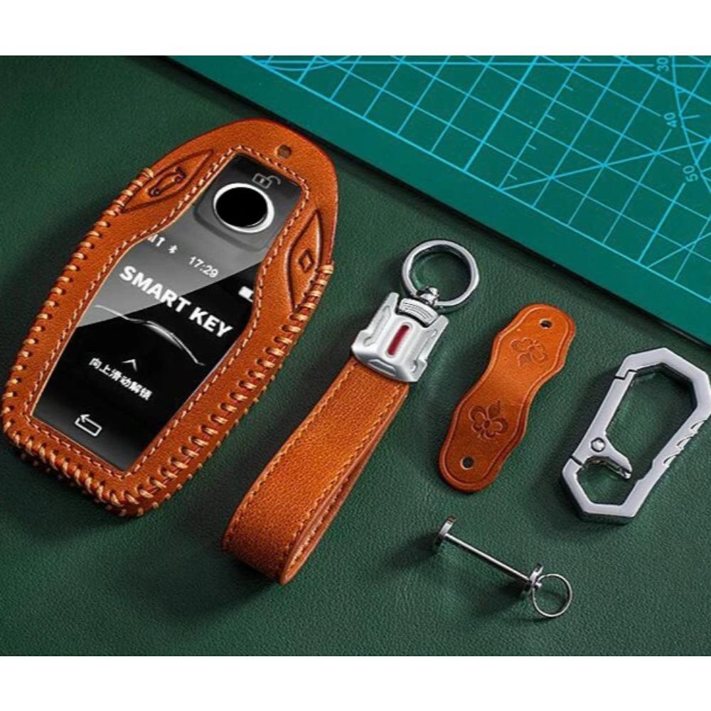 Autoleder Schlüsselanhänger LED-Anzeige Schlüsselhülle Halter Abdeckung für BMW 5 7er G11 G12 G30 G31 G32 I8 I12 I15 G01 G02 G05 G07 X3 X4 X5 X7