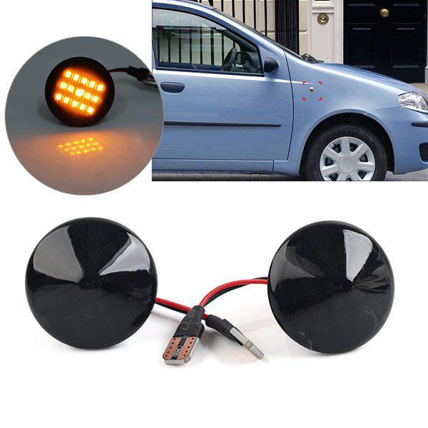 Fiat Punto Black ABS Fender Light Turn Signal (1 Pair)