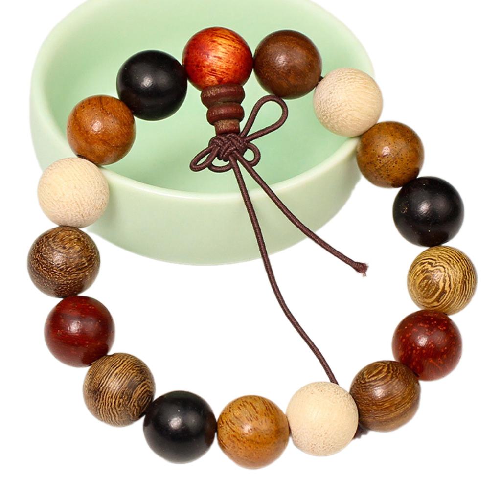 Fashionable Beaded Wrist Chain Elastic Prayer Beads Handchain Sandalwood Bangle Stylish Wristband for Mindfulness