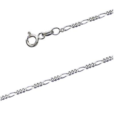 [Q8211] - Silver Ankle Chain 'Figaro 3' Silver - 23 Cm 1.5 Mm