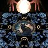 Blumenkatzenmuster Tarot-Tischdecke Astrologie Hexerei Decktuch Wanddekoration