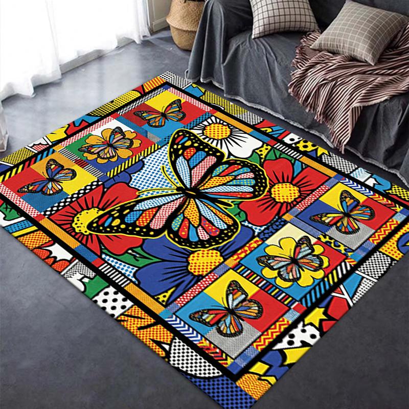 2025 New Modern Butterfly Carpet Rug for Living Room Bedroom Home Sofa Decoration,Kids play Non-slip Floor Mat73